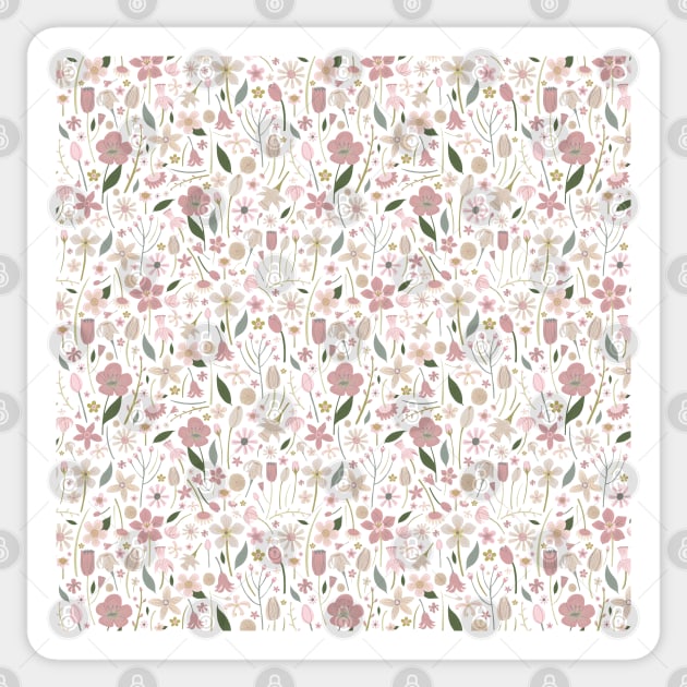 Spring floral pattern Sticker by Happy Mouse Studio